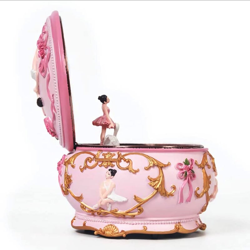Singeek Classical Ballerina Music Box Collectible Mechanical Musical Box with Colorful Lights and Sankyo 18-Note Wind Up Signs of The Girl Heart Gift for Birthday Christmas(Swan Lake) - Image 2